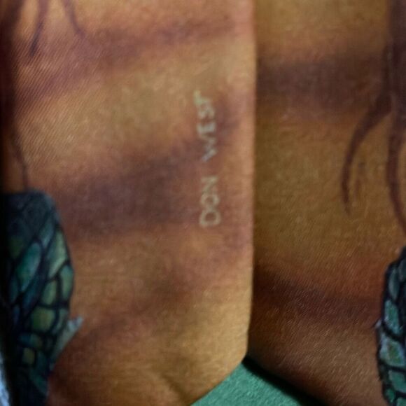 Ralph Marlin 1988 Vintage Crocodile Anima Art Neck Tie USA - Picture 7 of 9